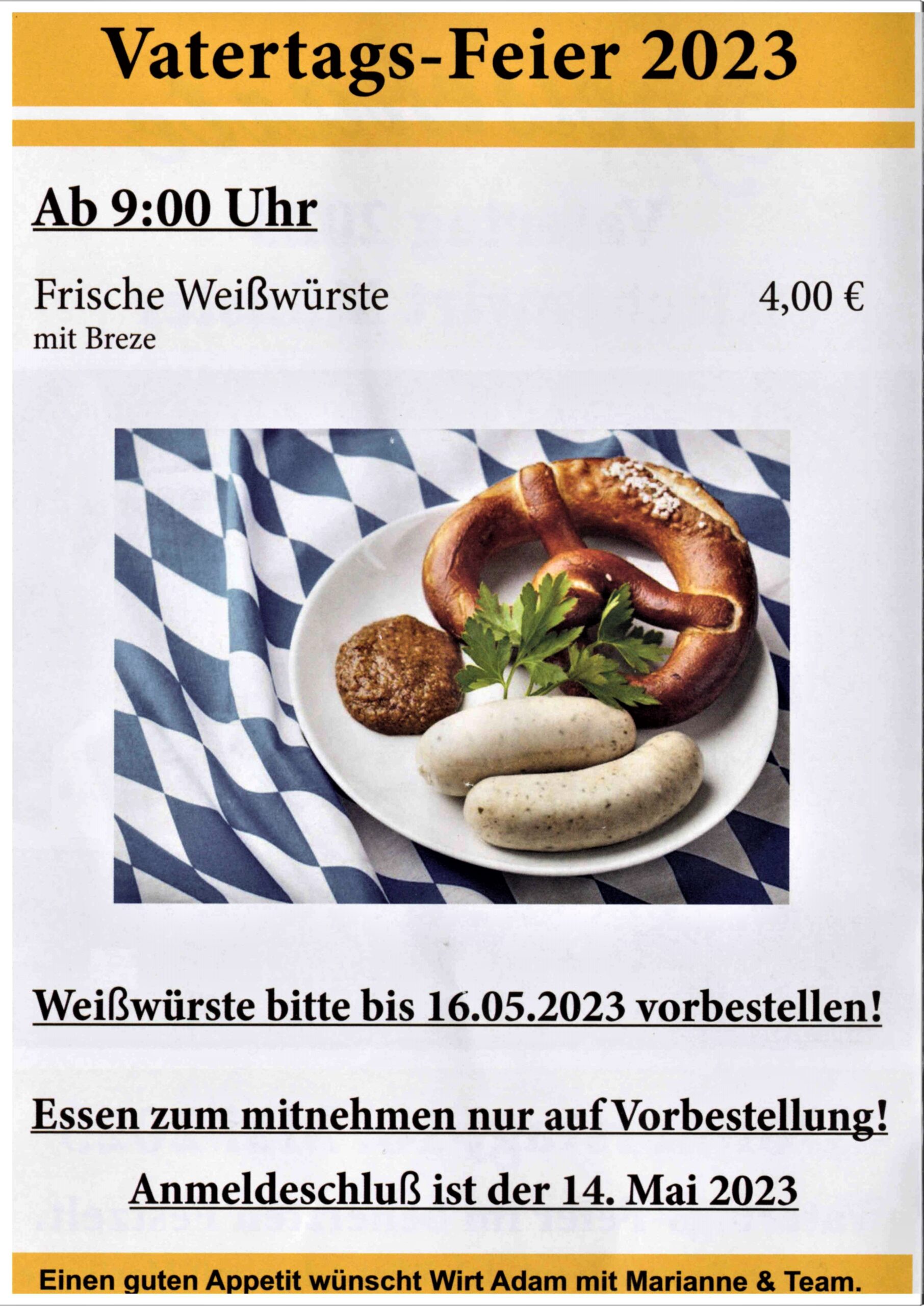 Vatertag Weißwurstfrühstück Bayern News